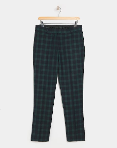 Tonal Tartan Check Suit Trousers
