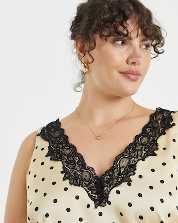 Simply Be Spot Print Lace Trim Cami