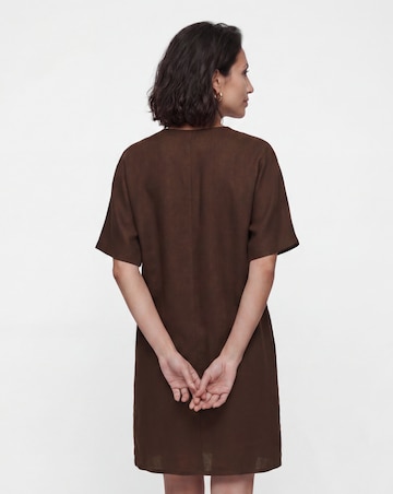 Linen Metal Trim Tunic Dress