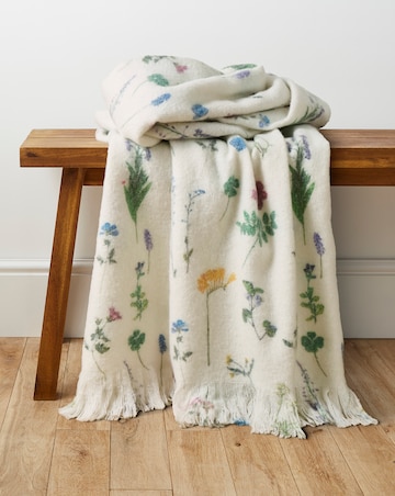 Pressed Floral Faux Mohair Throw