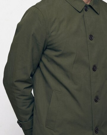 Khaki Mac With Tab Cuff Detail