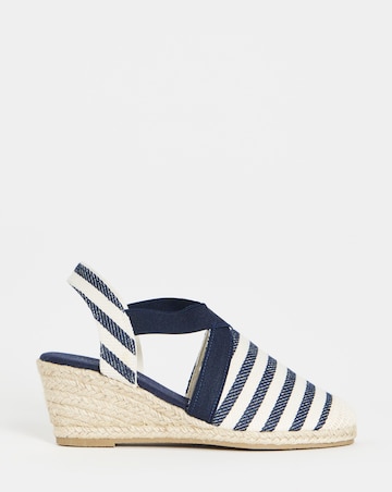 Cassie Crossover Elasticated Espadrille Sandals - Wide Fit (E)