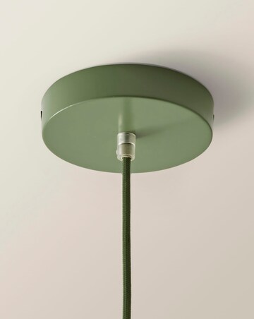 ValueLights Parker Green & Walnut Pendant Light