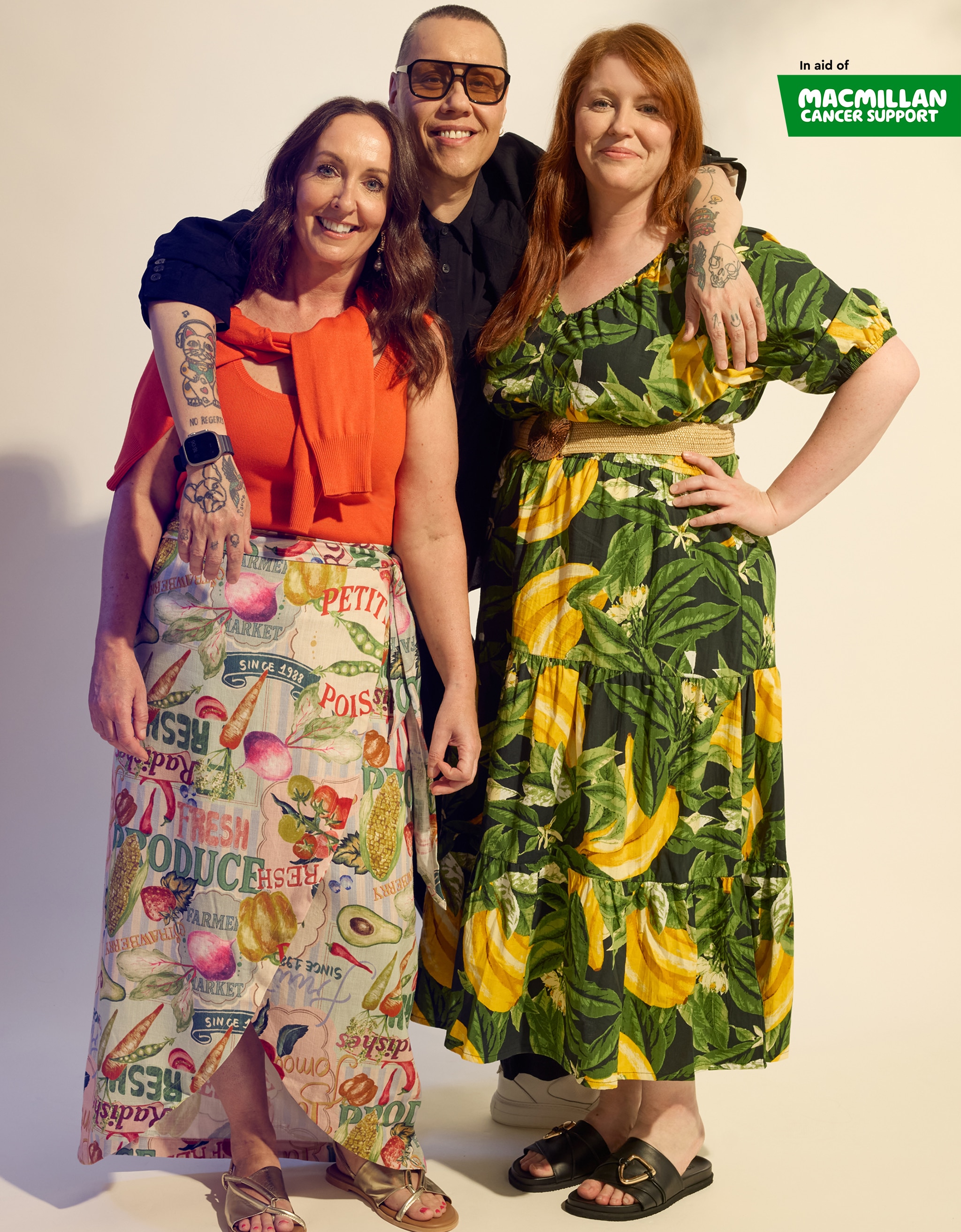 Two ladies and Gok Wan stood.