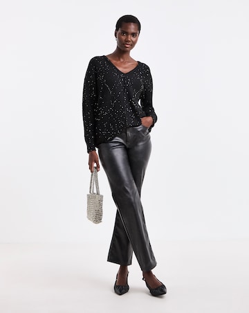 Sequin Glitter Knit Longline Jumper