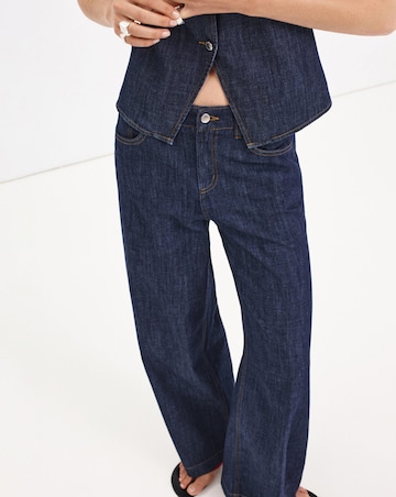 Mango Wide Leg Rinse-Wash Jeans