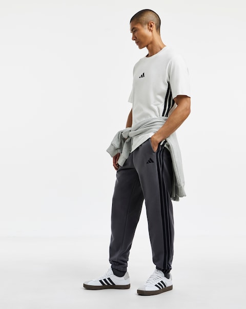adidas 3 Stripes Fleece Cuffed Joggers