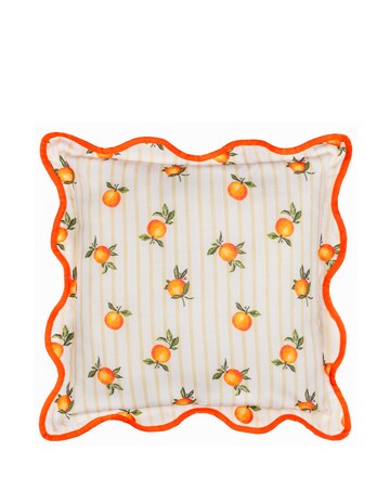 Furn. Fruits Oranges Striped Outdoor Cushion