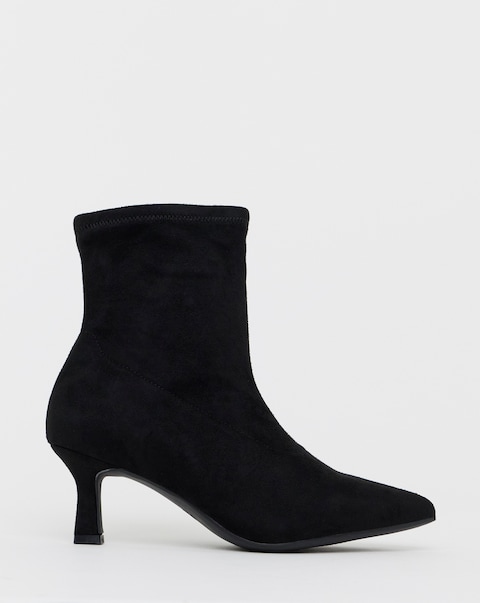 Ally Kitten Heel Sock Boot - Extra Wide Fit (EEE)