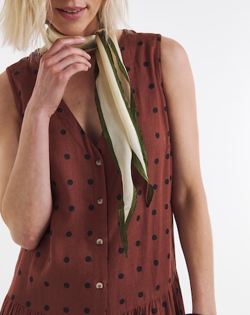Linen Drop Waist Button Through Dress