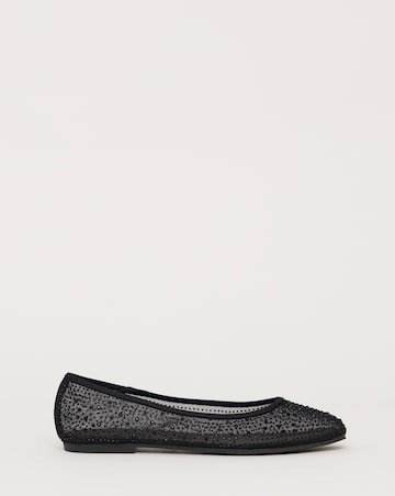 Luminous Embellished Mesh Ballet Flats - Wide Fit (E)