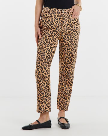 Pure Cotton Leopard Straight Leg Jean