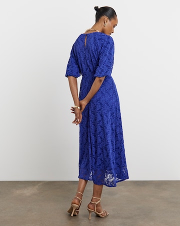 Joanna Hope Lace Dress With Puff Sleeves