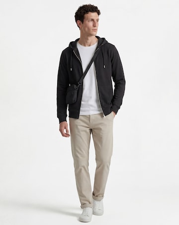 Full Zip Hoodie Extra Long Length- Black