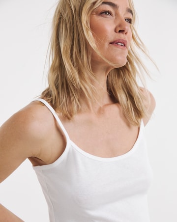 Pure Cotton White Cami Vest with Adjustable Straps