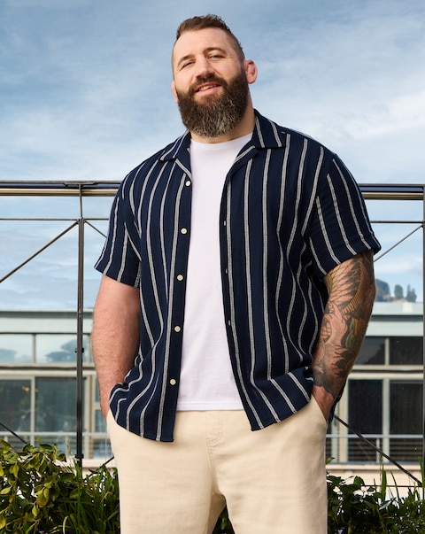 JACK & JONES Coba Stripe Shirt - Navy
