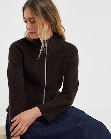 Sponge Zip Through Cardigan