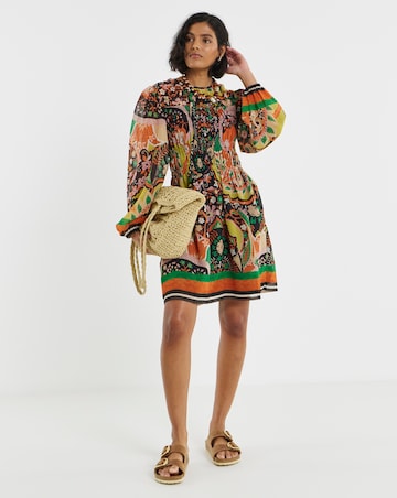 Simply Be Border Print Shirred Skater Dress