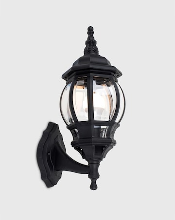 ValueLights Windsor Black Outdoor Security Lantern Wall Light - Bulb Included