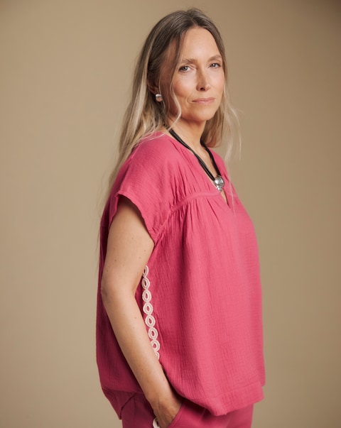 Julipa Petite Cheesecloth Cotton Blouse