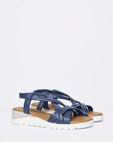 Senna Leather Tubular Sandals - Extra Wide Fit (EEE)