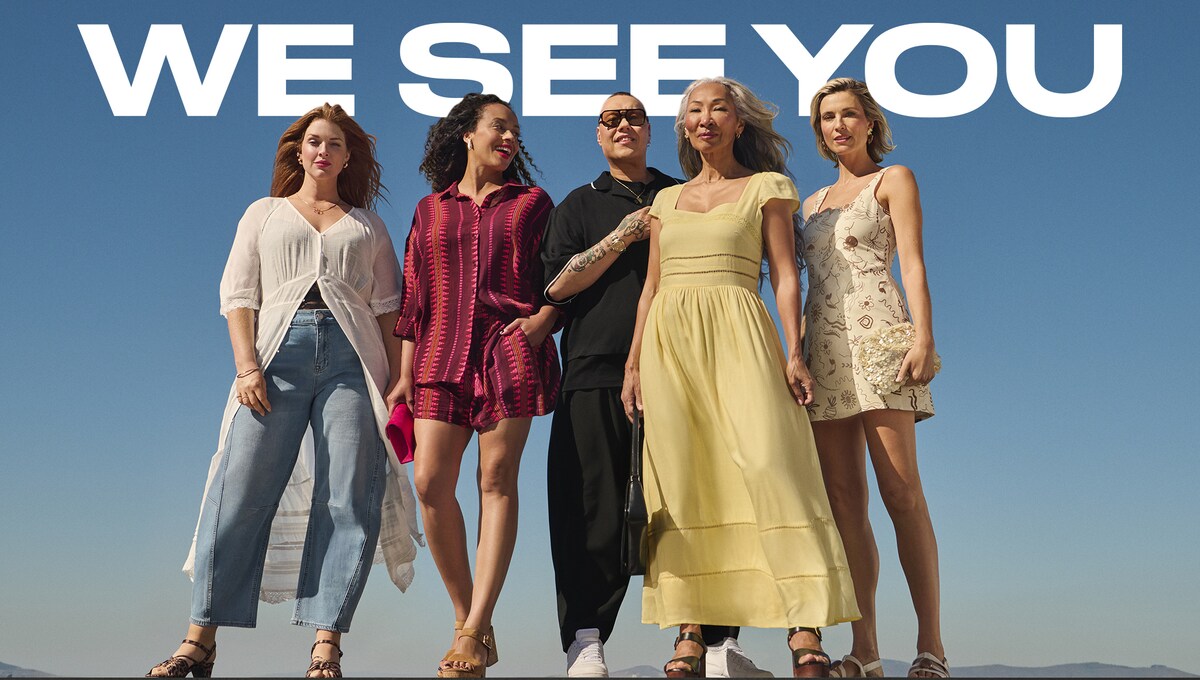 4 ladies and Gok Wan stood wearing holiday clothing. We see you in aid of Macmillan cancer support.