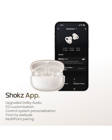 Shokz OpenDots 2 Clip-On Open-Ear True Wireless Earbuds - White