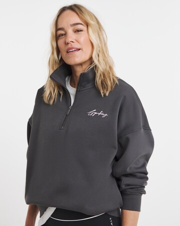 Gym King Script Mindset 1/4 Zip Funnel Neck