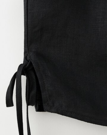Mango Linen Top With Ties