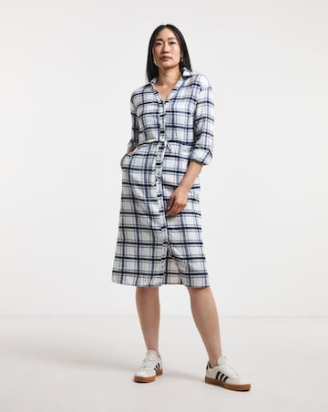 Brushed Check Utility Shirt Dress