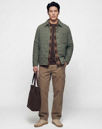 Khaki Cotton Quilted Shacket