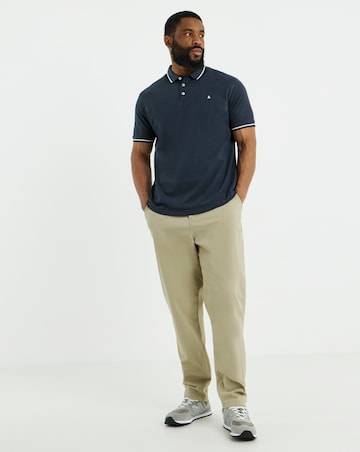 Jack & Jones Paulos Tipped Polo - Grey Blue