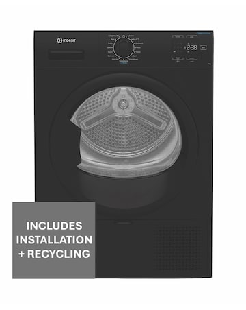 Indesit Heat Pump Tumble Dryer CYD92DBBUK 9KG Black + Installation