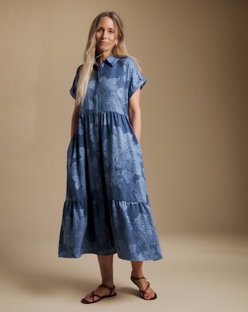 Julipa Textured Button Down Midi Dress