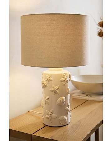 ValueLights Selene Embossed Seashell Table Lamp