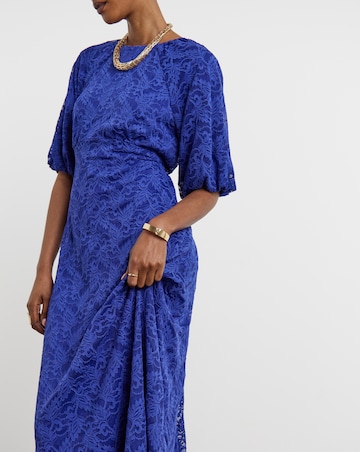 Joanna Hope Lace Dress With Puff Sleeves