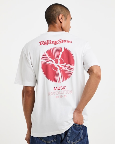 Only & Sons Rolling Stones Back Print T-Shirt - White