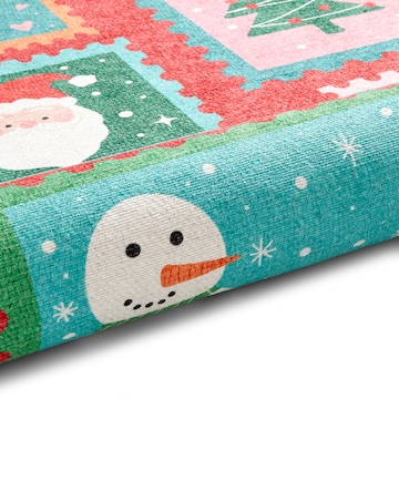 Christmas Stamps Washable Large Doormat