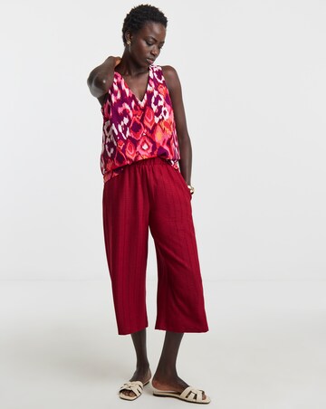 Printed V Neck Woven Vest