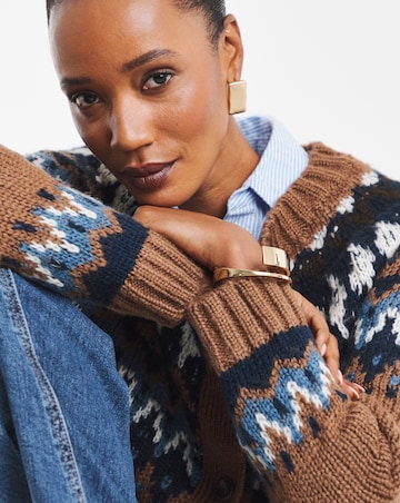 Fair Isle Crew Neck Cardigan