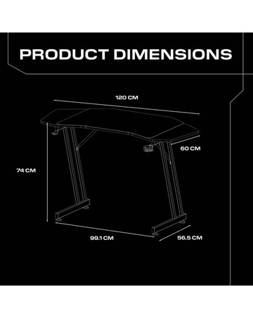 X Rocker Panther Evo 120cm Gaming Desk with Mousepad - Black