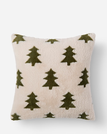Carved Trees Faux Fur Cushion