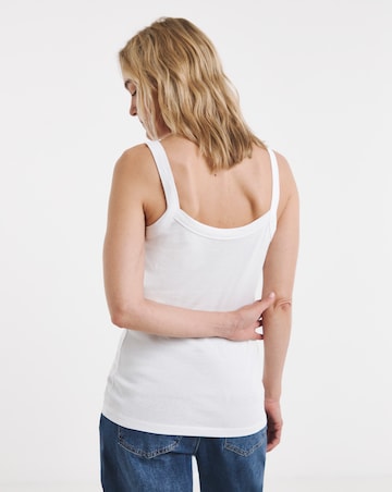Pure Cotton White Thick Strap Cami Vest