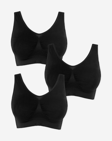 Pretty Secrets (3 Pack) Comfort Tops (Fits Up To D) Black