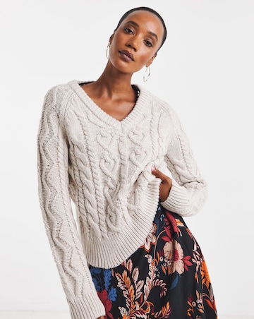 V-Neck Cable Jumper