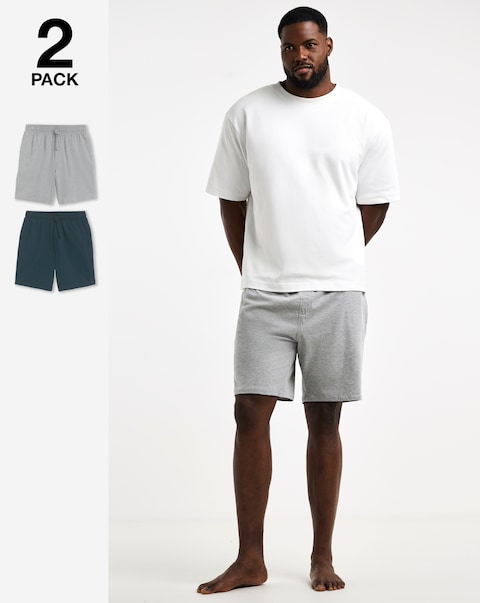 2 Pack Lounge Shorts- Grey/Navy