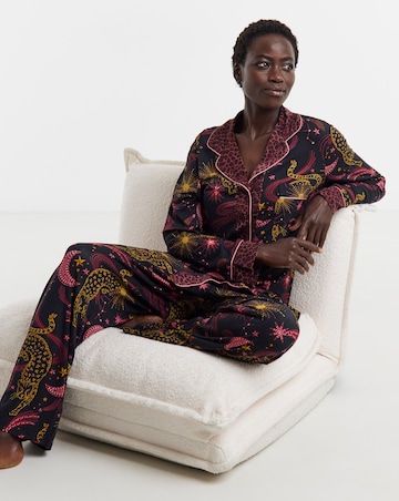 Figleaves Celestial Leopard Contrast Pyjama Set