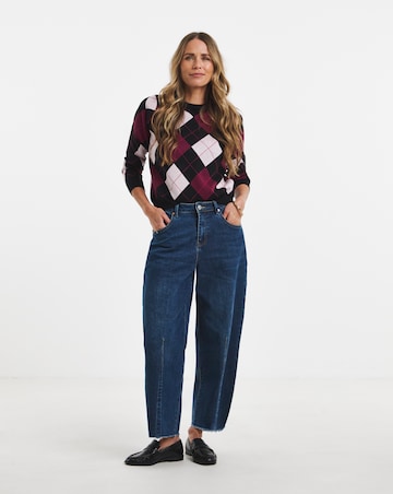 Crew Neck Argyle Jumper
