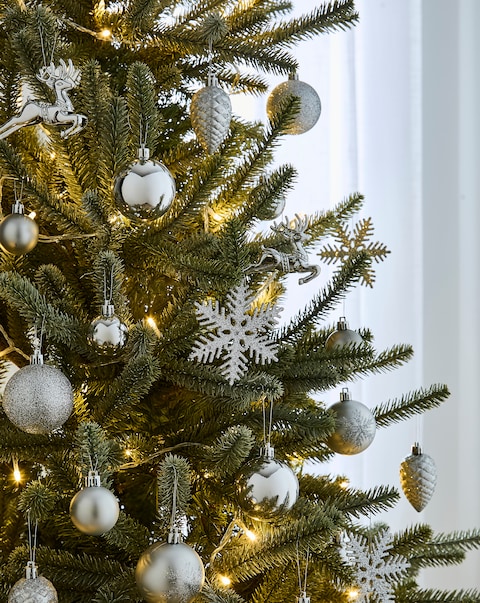 New In - Silver Bauble Bumper Pack - Set of 40