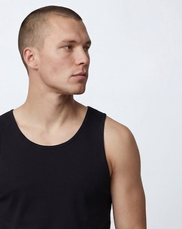 5 Pack Pure Cotton Black Vests Long